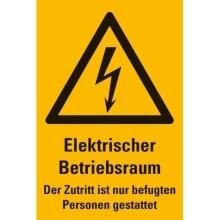 Aufkleber Blitz gelb 300x200mm  Elektrischer Betriebsraum