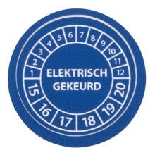 gedenkplaat  elektr. gekeurd  15-20, blauw, Ø20mm, (boog=10)