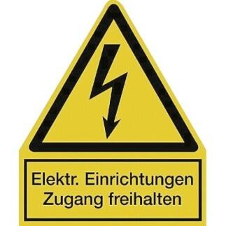 Aufkl. >Blitz< gelb, 240x210mm Elektr. Einrichtungen Zugang