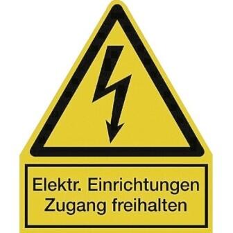 Aufkl. >Blitz< gelb, 240x210mm Elektr. Einrichtungen Zugang