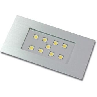 LED-M-Einbaustr. alu, eckig 2,5W,12V DC,120°, warmweiß 830